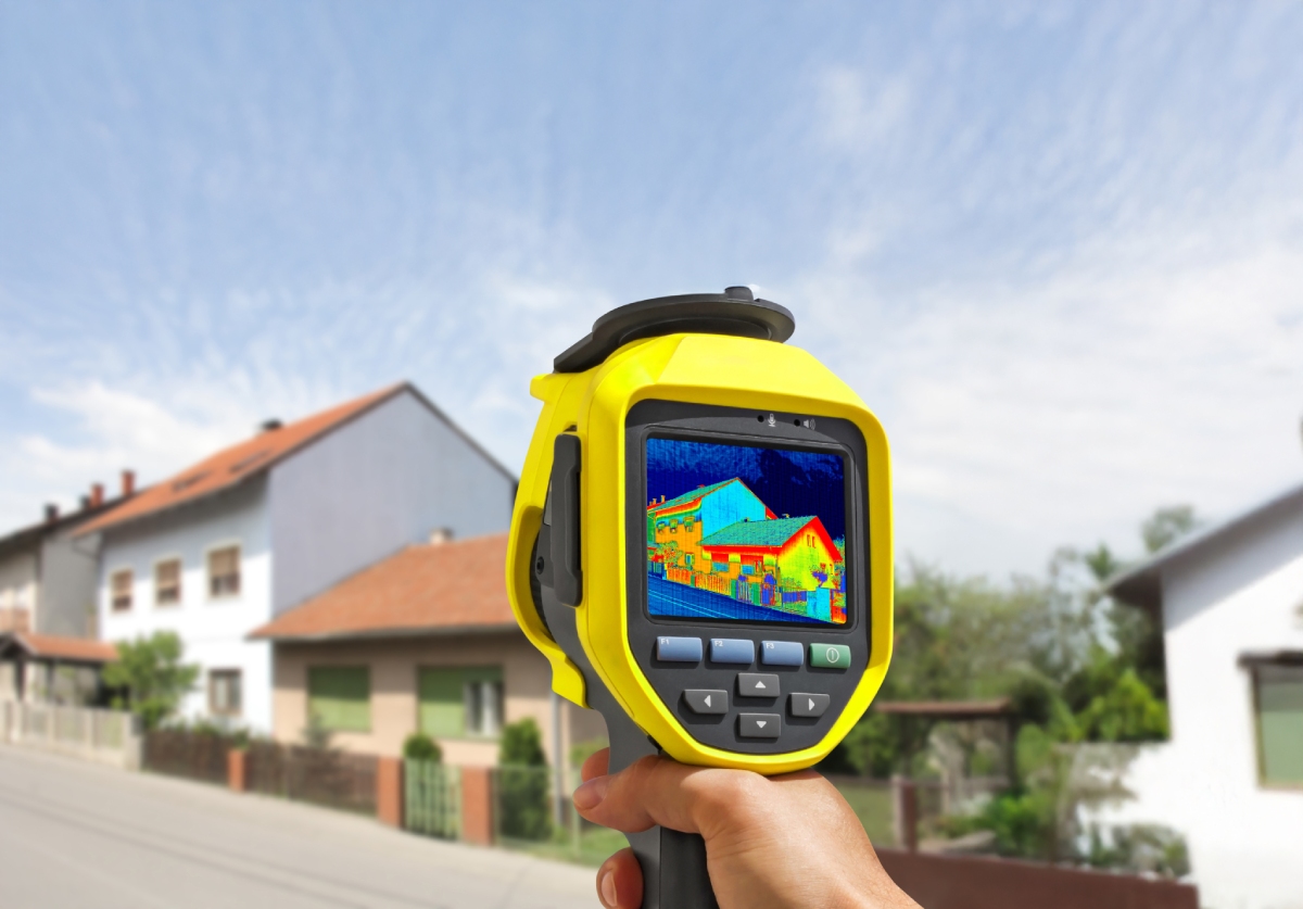 Audit énergétique : caméra thermique affichant des zones de température