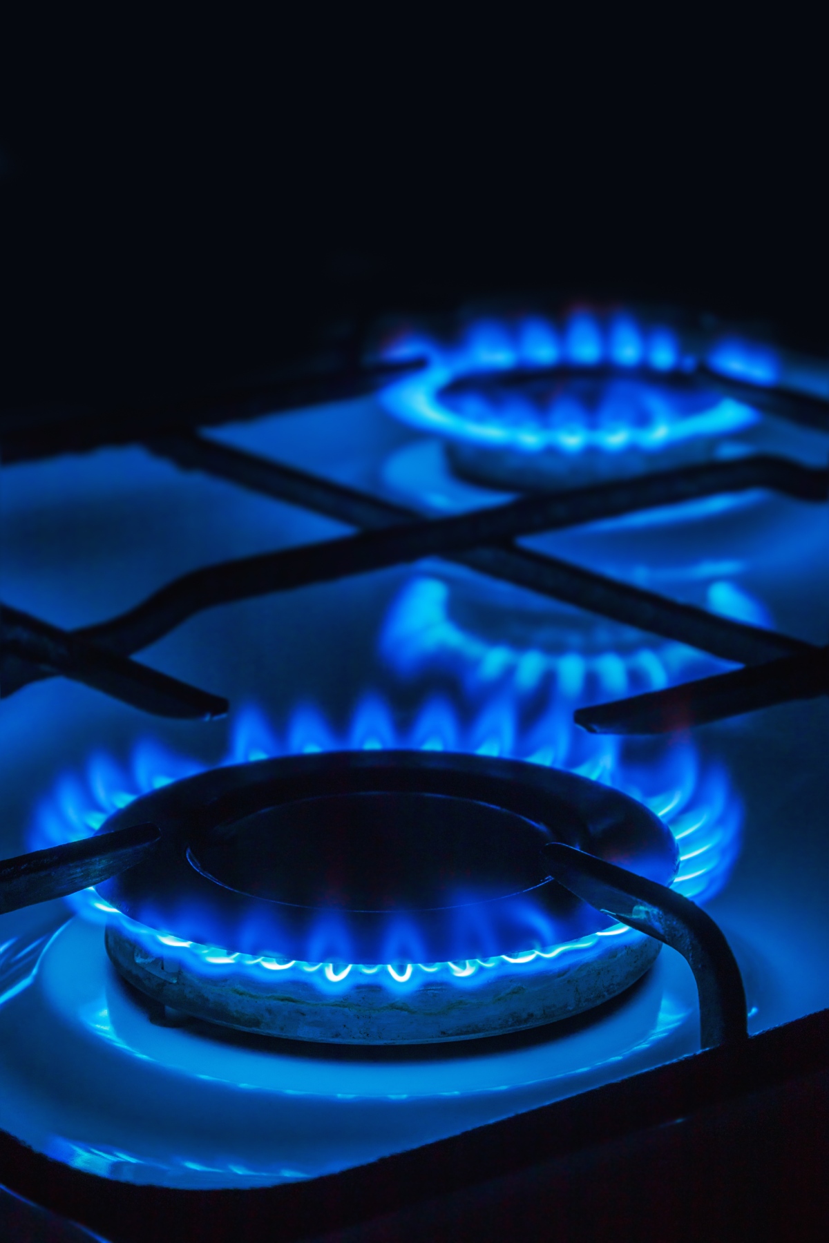 Diagnostic gaz : brûleur à gaz avec flamme bleue