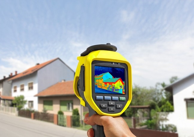 Diagnostic amiante avant travaux : opérateur en combinaison et masque sur un chantier